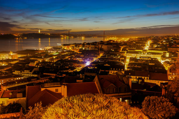 istock Panorama of Lisbon at sunset 654829060