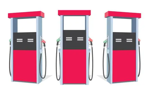 Vector illustration of Petrol station fuel pumps