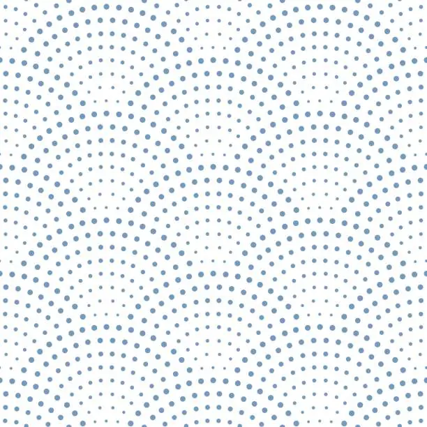 Vector illustration of Vector abstract seamless wavy pattern with geometrical fish scale layout. Watercolor blue rain water drops on a white background.Peacock tail shape, fan silhouette.Textile print, web page fill, batik
