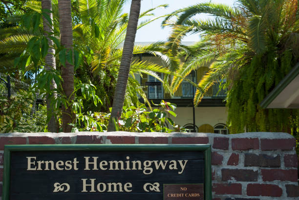 Ernest Hemingway museum, Key West Entrance to Ernest Hemingway museum in Key West, Florida Keys hemingway house stock pictures, royalty-free photos & images