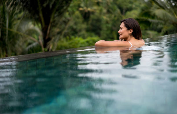istock Beautiful woman relaxing on her vacations 654862866