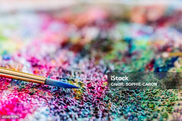 Colorful Linen Watercolor Stock Photo - Download Image Now - Art, Blue, Blusher - Make-Up