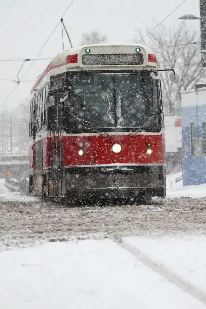 Messy commuting during thw winter time in Toronto, Ontario, Canada.
