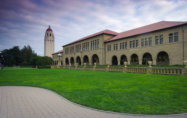 Stanford University Picture was taken on January 4, 2011 in Stanford University. It was the winter break at the time, therefore there was only a few students in the campus, which is famous for its large size and its Spanish influenced architectures. stanford university photos stock pictures, royalty-free photos & images