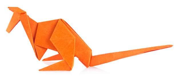 istock Orange kangaroo of origami 654913072