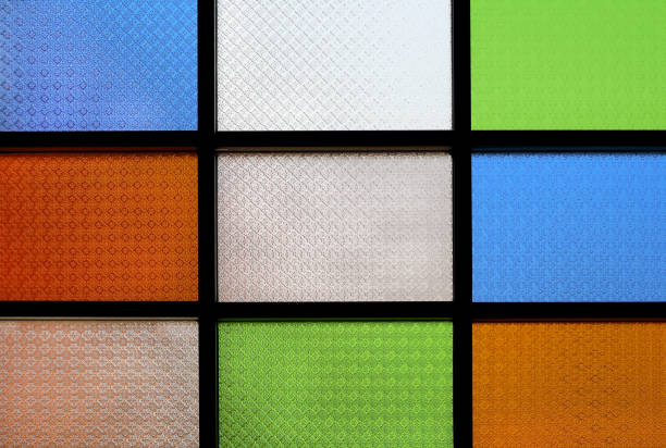 istock colorful stained glass window for background and design. 654915972
