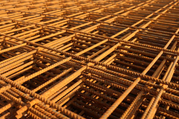 istock steel mesh, close up image of construction material 654918134