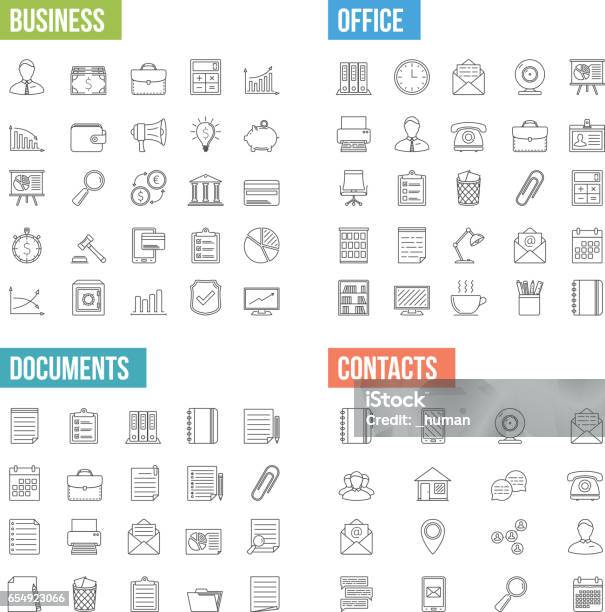 Business Line Icons Stock Illustration - Download Image Now - Icon Symbol, Calendar, Calculator