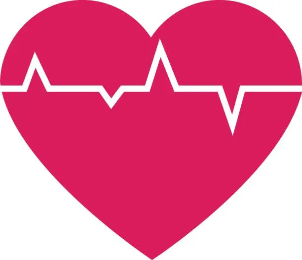Vector illustration of heart with life line