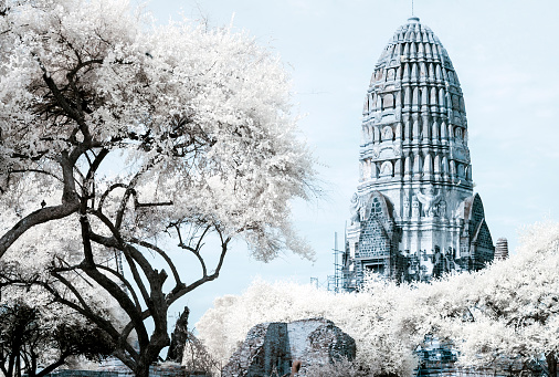 Ayudhaya The Historical park, World heritage in Thailand, shooting style with filter infrared no.72