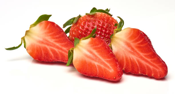 istock Group of Strawberries isolated on white background 654949980