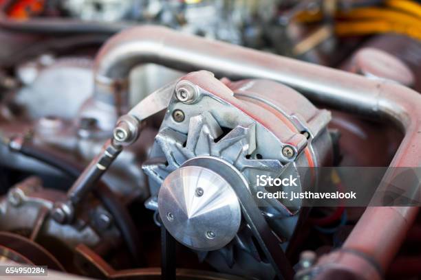 Motor Detail Of Pontiac Thunderbird Stock Photo - Download Image Now - Pontiac - Michigan, Automobile Industry, Business Finance and Industry