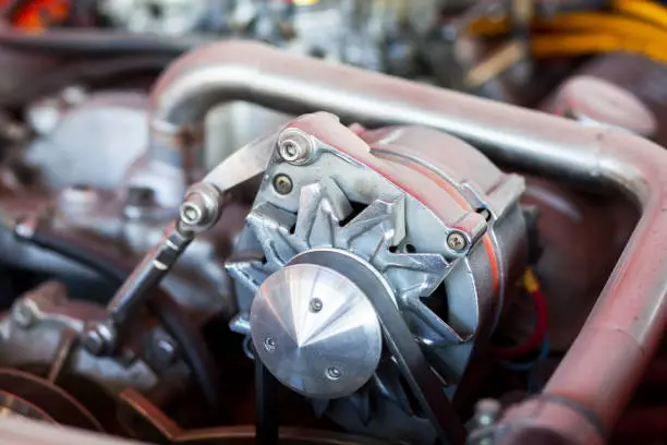 Motor detail of Pontiac Thunderbird oldtimer