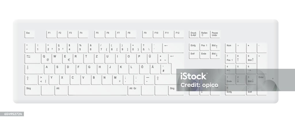 Desktop Keyboard Computer White White Computer Keyboard Stock Illustration - Download Image Now ...