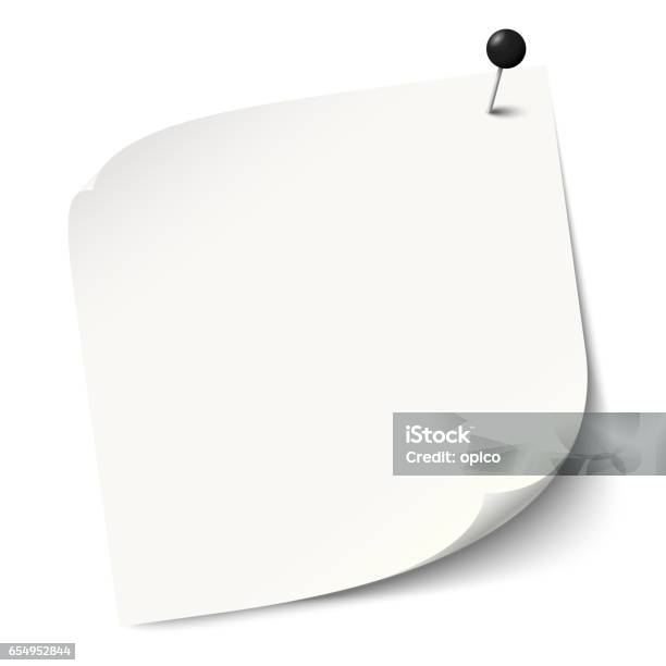 Note Pin Needle Note With Pin Needle Stock Illustration - Download Image Now - Adhesive ...