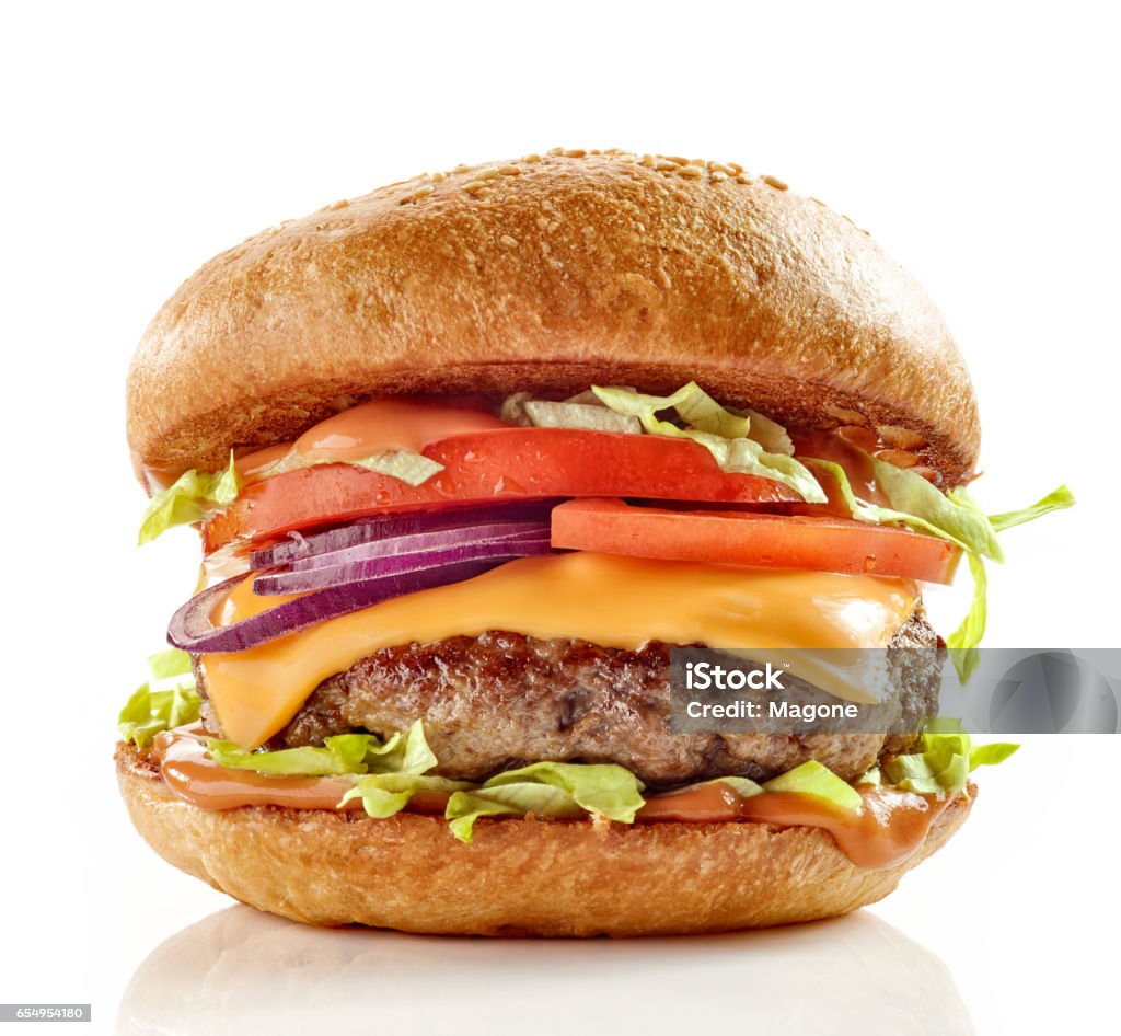 fresh tasty burger fresh tasty burger isolated on white background Burger Stock Photo