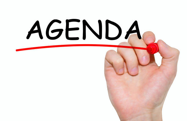 Hand writing inscription Agenda with marker, concept