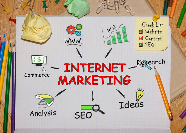 istock Notebook with Toolls and Notes about Internet Marketing,concept 654957256