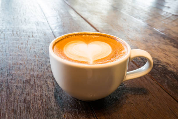 istock Cup of latte art coffee 654960594