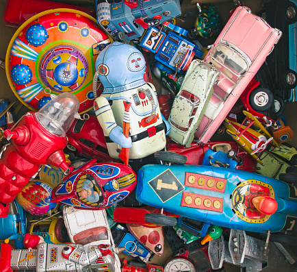 a large colection of old toys