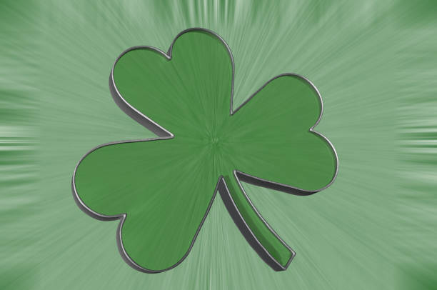 3d illustration. a shamrock isolated against a green background - ireland south africa 幅插畫檔、美工圖案、卡通及圖標