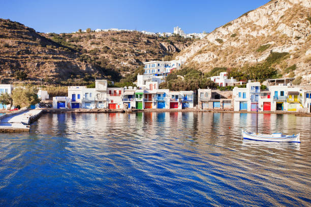 Beautiful Klima village, Milos island, Cyclades, Greece
