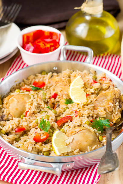 istock Chicken and rice with vegetables 