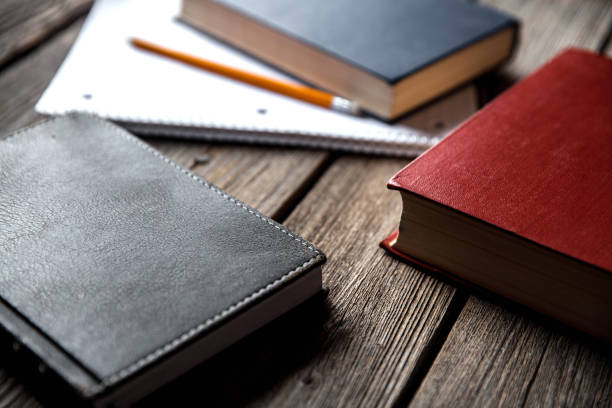 istock Business concept, ideas, books and exercise book 654983602