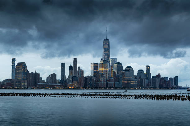 istock Storm Clouds over Lower Manhattan skyscrapers. New York City 654993164