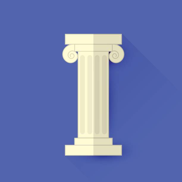 единая греческая колонна - stability architecture roman decoration stock illustrations