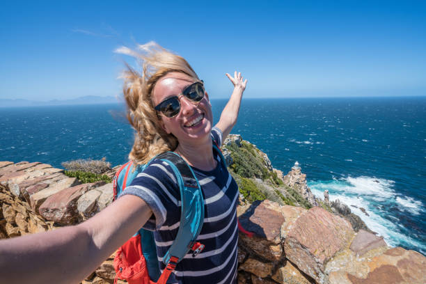 istock Young couple taking selfie with sea view 655000200
