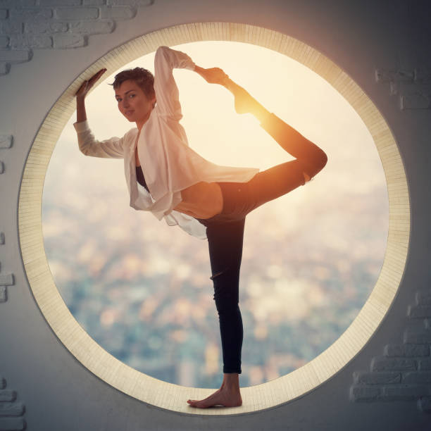 istock Young woman doing yoga 655007906