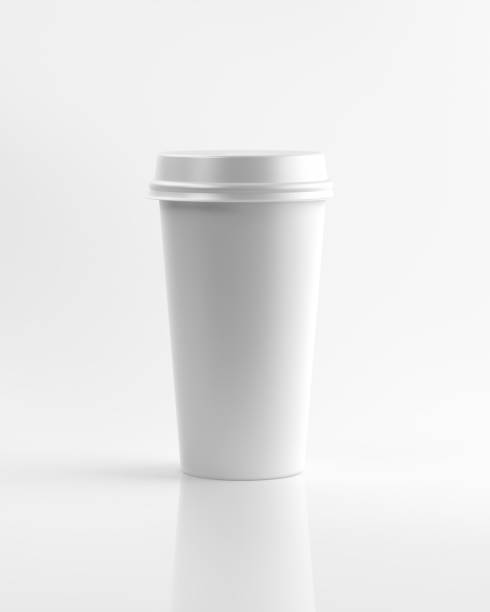 istock Generic Paper Insulated Coffee Cup with Lid on White 655008710