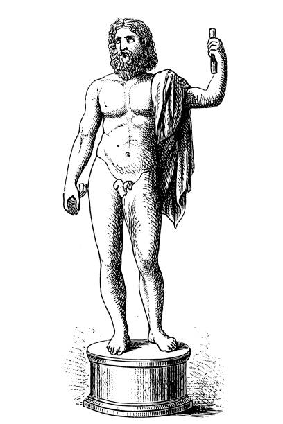 юпитер - greece roman god god greco roman stock illustrations