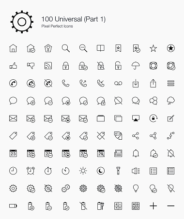 A set of pixel perfect vector icons for universal use. This is part 1 of 2.