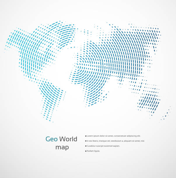 geometrische world karte - topography globe usa the americas stock-grafiken, -clipart, -cartoons und -symbole