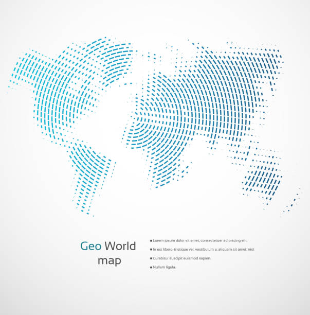 ilustrações de stock, clip art, desenhos animados e ícones de geometric world map - topography globe usa the americas