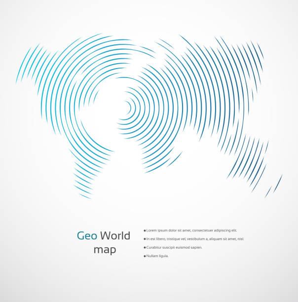 геометрическая карта мира - planet sphere globe usa stock illustrations