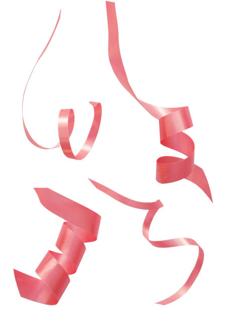 istock Set of pink paper ribbons 655028224