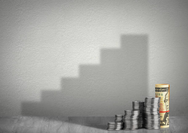 istock financial growth concept, money with shadow 655041740
