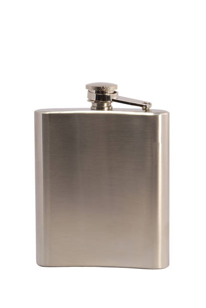 istock Metal flask for alcoholic beverages 655042212