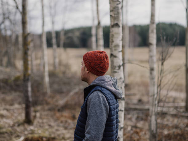 istock Man in the woods nature in spring 655049432