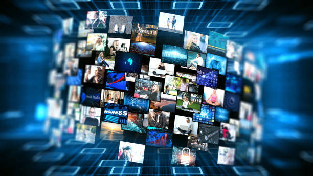 istock Media concept video wall with small screens 655050484
