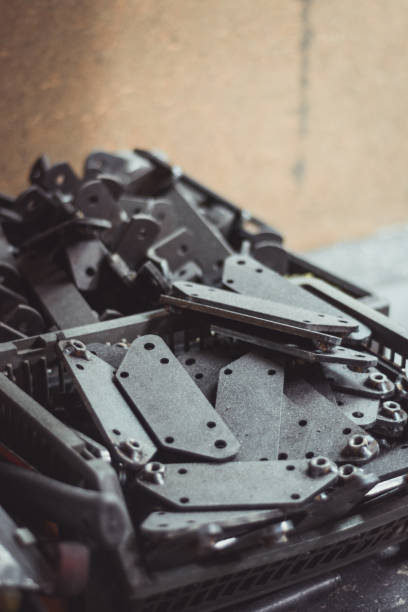 istock Laser cut steel parts 655052648