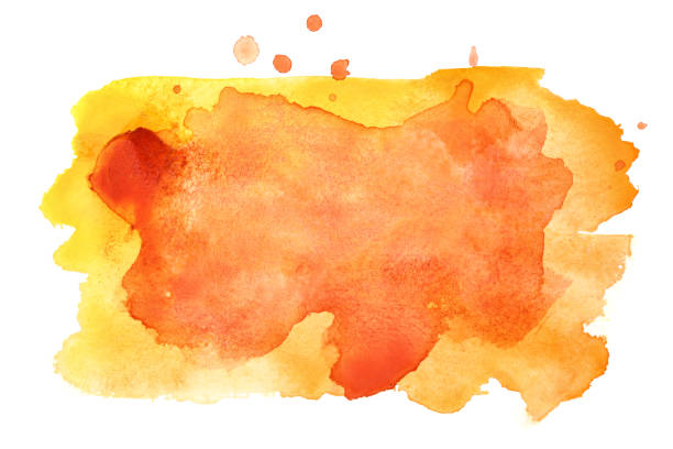 istock Yellow - orange watercolor stains 655072870