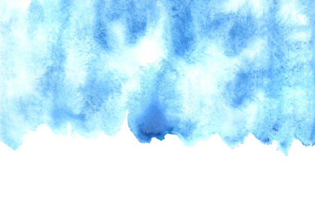 istock Blue watercolor strokes wirh edge 655077934