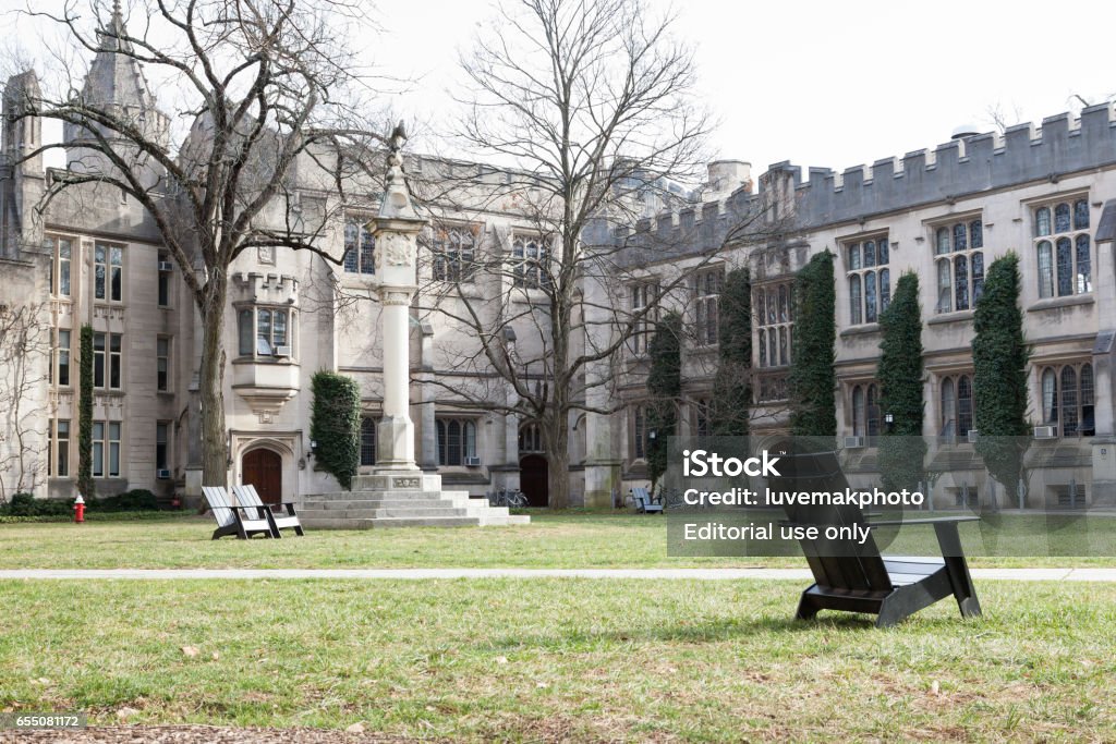 McCosh and Dickinson Halls at Princeton University PRINCETON, NEW JERSEY - January 5, 2017: McCosh and Dickinson Halls are seen on a winter day Architecture Stock Photo