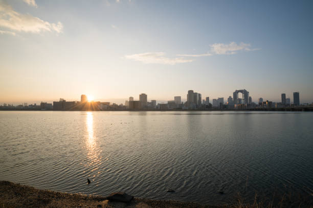 istock Yodo river and Umeda morning view,Osaka,Japan 655086920