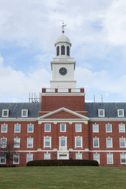 Amherst, Massachusetts, USA - July 3, 2015: Daytime view of the tallest university library in the world on the UMass campus