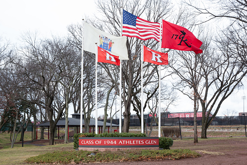 PISCATAWAY, NEW JERSEY - January 4, 2017: The Class of 1955 Athletes Glen is pictured outside High Point Solutions Stadium at Rutgers University